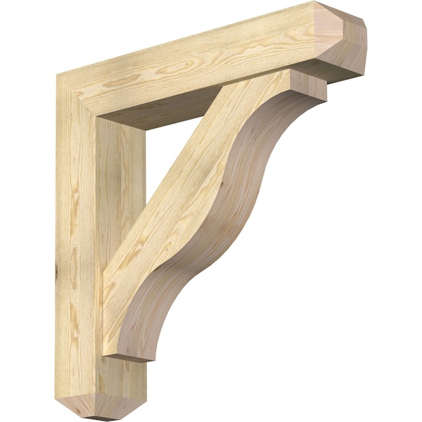 Ekena Millwork Funston Craftsman Rough Sawn Bracket w/ Offset Brace, Douglas Fir, 8"W x 38"D x 38"H BKT0806X38X38FST04RDF - main